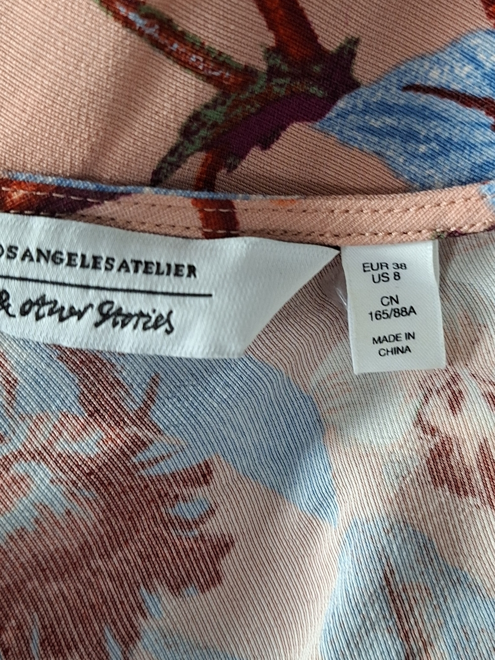 & Other Stories Pink Multi Floral Asymmetric Hem Romantic Maxi Wrap Dress Size 8 - Picture 10 of 13